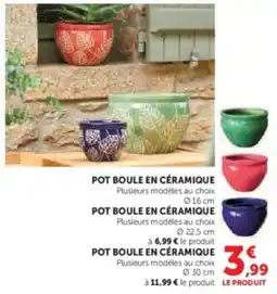 Super U Pot boule en céramique offre