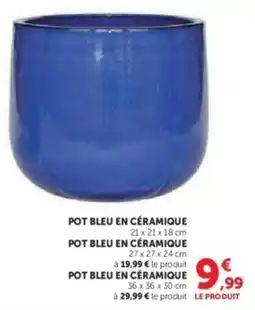 Super U Pot bleu en céramique offre