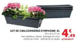 Super U Lot de 3 balconnières symphonie offre