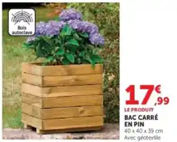 Super U Bac carré en pin offre