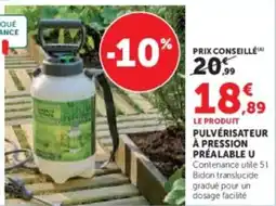 Super U Pulvérisateur à pression préalable u offre