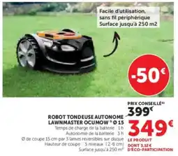 Super U Robot tondeuse autonome lawnmaster ocumow offre