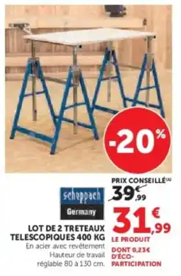 Super U Lot de 2 treteaux telescopiques offre