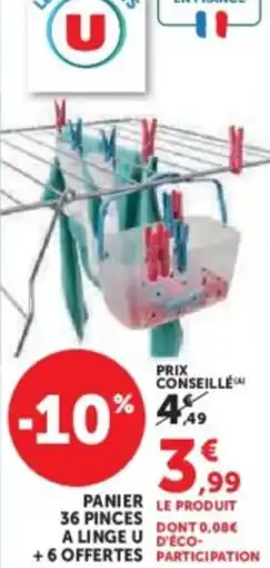 Super U Panier 36 pinces a linge u +6 offertes offre