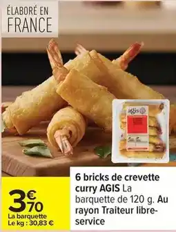 Carrefour Agis - 6 bricks de crevette curry offre
