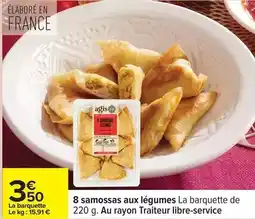 Carrefour Agis - 8 samossas aux légumes offre