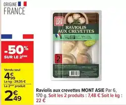 Carrefour Mont asie - raviolis aux crevettes offre