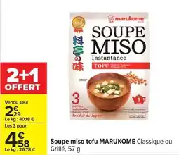 Carrefour Marukome - soupe miso tofu offre