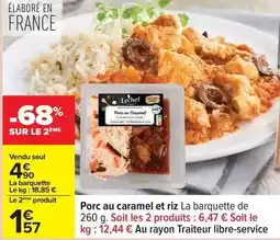 Carrefour Lechef - porc au caramel et riz offre