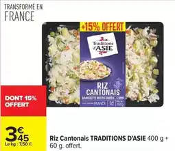 Carrefour Traditions d'asie - riz cantonais offre