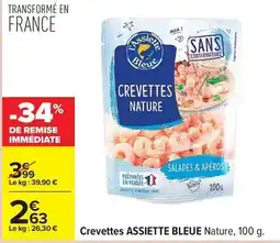 Carrefour Assiette bleue - crevettes offre
