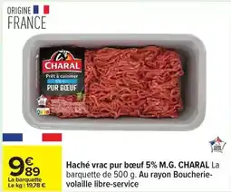 Carrefour Charal - haché vrac pur boeuf 5% m.g offre
