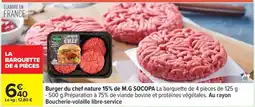 Carrefour Socopa - burger du chef nature 15% de m.g offre