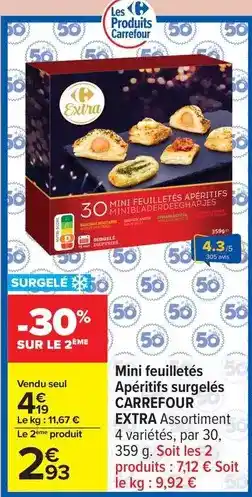 Carrefour Carrefour - mini feuilletés apéritifs surgelés extra offre