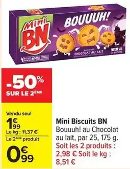 Carrefour Bn chocolat - mini biscuits offre
