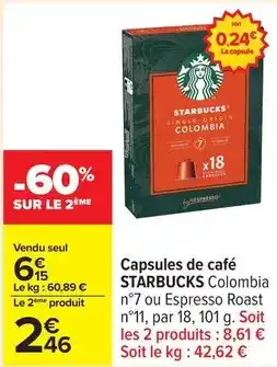 Carrefour Starbucks - capsules de café offre