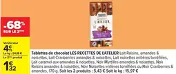 Carrefour Nestlé - tablettes de chocolat les recettes de l'atelier offre