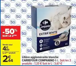 Carrefour Carrefour - litière agglomérante blanche companino offre