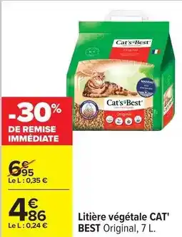 Carrefour Cat's best - litière végétale offre