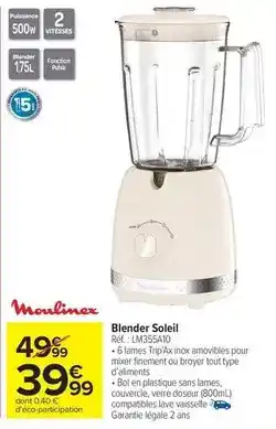 Carrefour Drive Moulinex - blender soleil offre