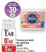 G20 Blini - tarama aux œufs de cabillaud offre