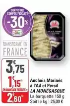 G20 Persil - anchois marinés à l'ail et offre