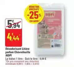 G20 Hopi - désodorisant litière parfum chèvrefeuille offre