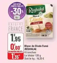 G20 Réghalal - blanc de dinde fumé offre