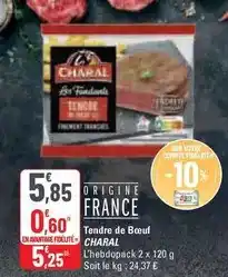 G20 Charal - tendre de bœuf offre