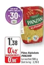 G20 Panzani - pâtes alphabets offre