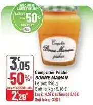 G20 Bonne maman - compotée pêche offre