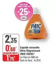 G20 Paic - liquide vaisselle ultra dégraissant offre