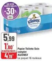 G20 Kleenex - papier toilette soin complet offre