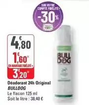 G20 Bull dog - déodorant 24h original offre