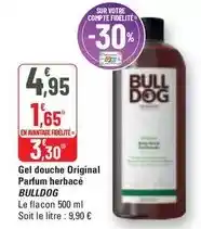 G20 Bull dog - gel douche original parfum herbace offre