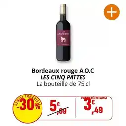 Coccimarket Bordeaux rouge a.o.c offre