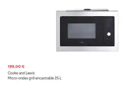 Brico Dépôt Cooke and Lewis Micro-ondes grill encastrable offre