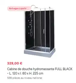 Brico Dépôt Cabine de douche hydromassante FULL BLACK offre