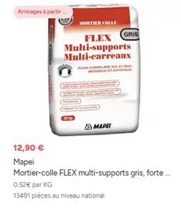 Brico Dépôt MAPEI Mortier-colle FLEX multi-supports gris, forte offre