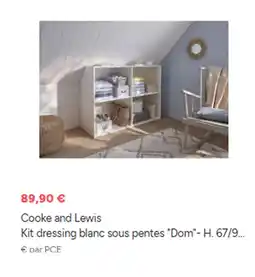Brico Dépôt COOKE AND LEWIS Kit dressing blanc sous pentes Dom offre