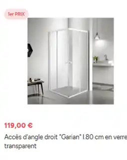 Brico Dépôt Accès d'angle droit Garian en verre transparent offre