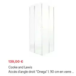 Brico Dépôt COOKE AND LEWIS Accès d'angle droit Onega offre
