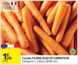 Carrefour Carotte FILIERE QUALITE CARREFOUR offre