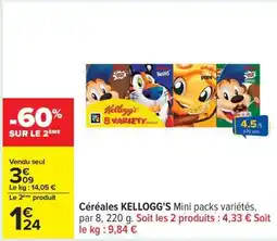 Carrefour Céréales KELLOGG'S Mini packs variétés offre
