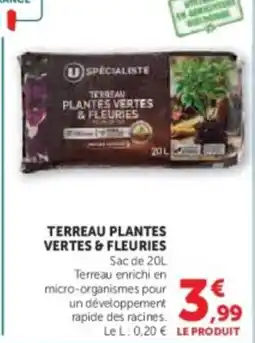 Hyper U Terreau plantes vertes & fleuries offre