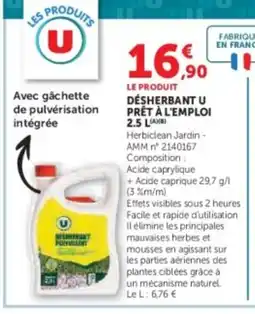 Hyper U Désherbant u pret à l'emploi offre