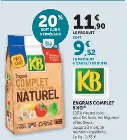 Hyper U KB Engrais complet offre