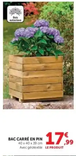 Hyper U Bac carré en pin offre