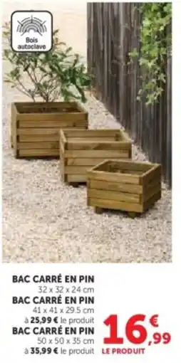 Hyper U Bac carré en pin offre
