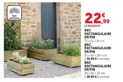 Hyper U Bac rectangulaire en pin offre